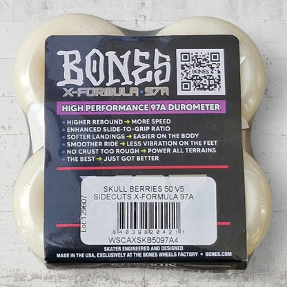 Bones X - Formula 97A 50mm V5 Sidecut Skull Berries Wheels - Skateboard - Rollen - Rollbrett Mission