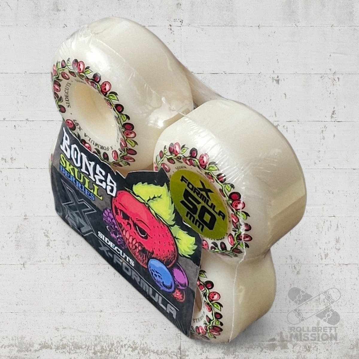 Bones X - Formula 97A 50mm V5 Sidecut Skull Berries Wheels - Skateboard - Rollen - Rollbrett Mission