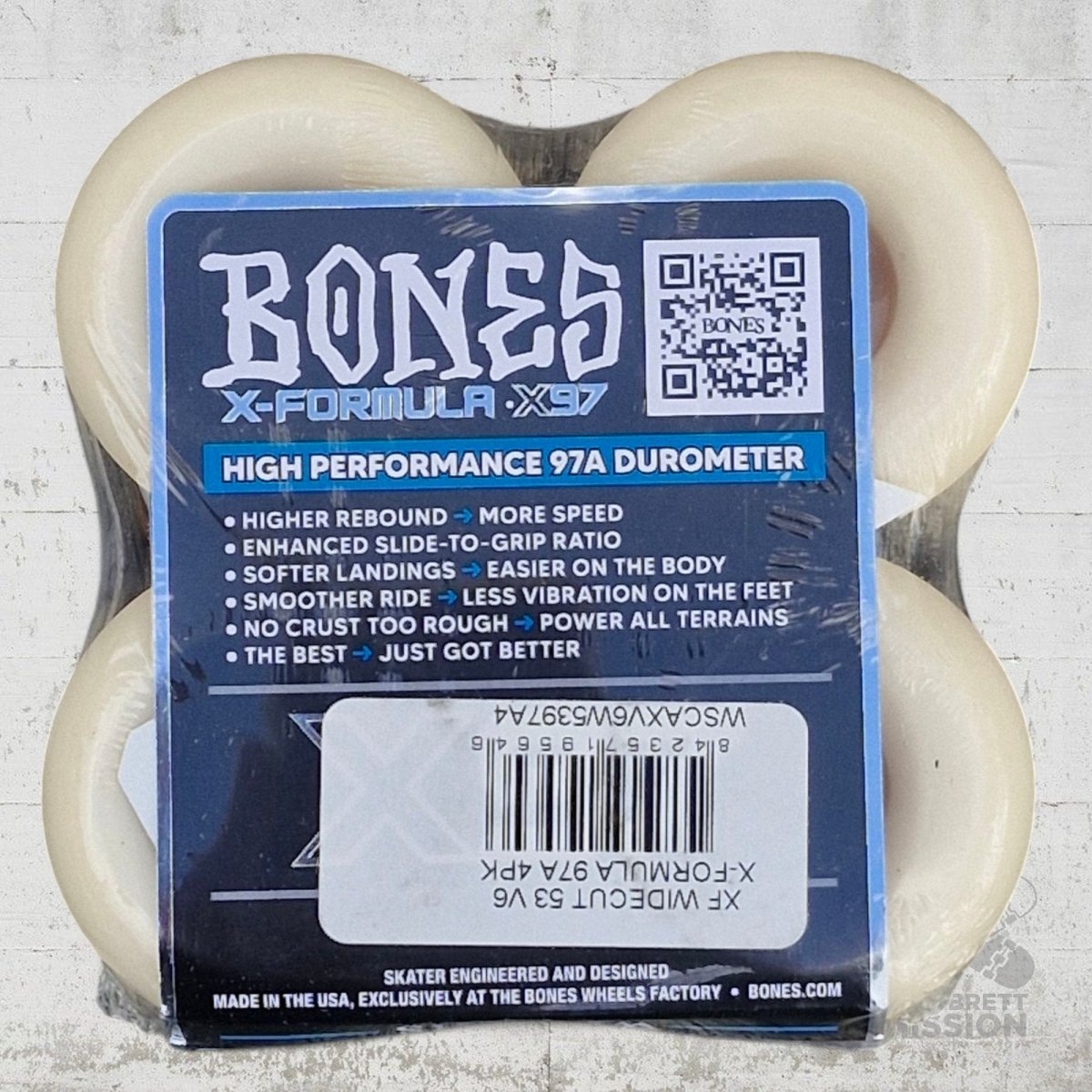 Bones X - Formula 97A 53mm V6 Widecut Wheels - Skateboard - Rollen - Rollbrett Mission