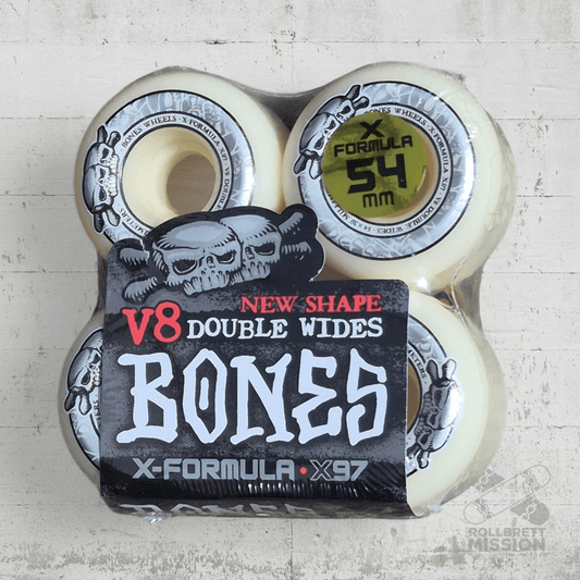 Bones X - Formula 97A 54mm Double Wides V8 Shape Wheels - Skateboard - Rollen - Rollbrett Mission