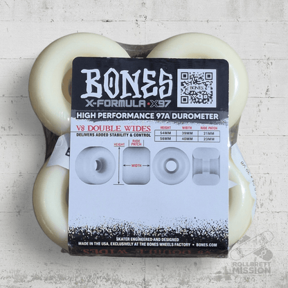 Bones X - Formula 97A 54mm Double Wides V8 Shape Wheels - Skateboard - Rollen - Rollbrett Mission