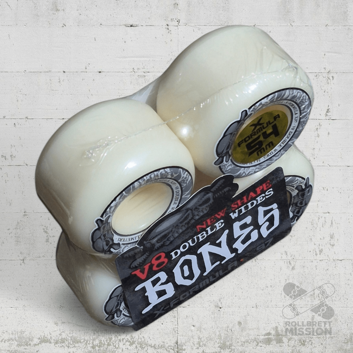 Bones X - Formula 97A 54mm Double Wides V8 Shape Wheels - Skateboard - Rollen - Rollbrett Mission