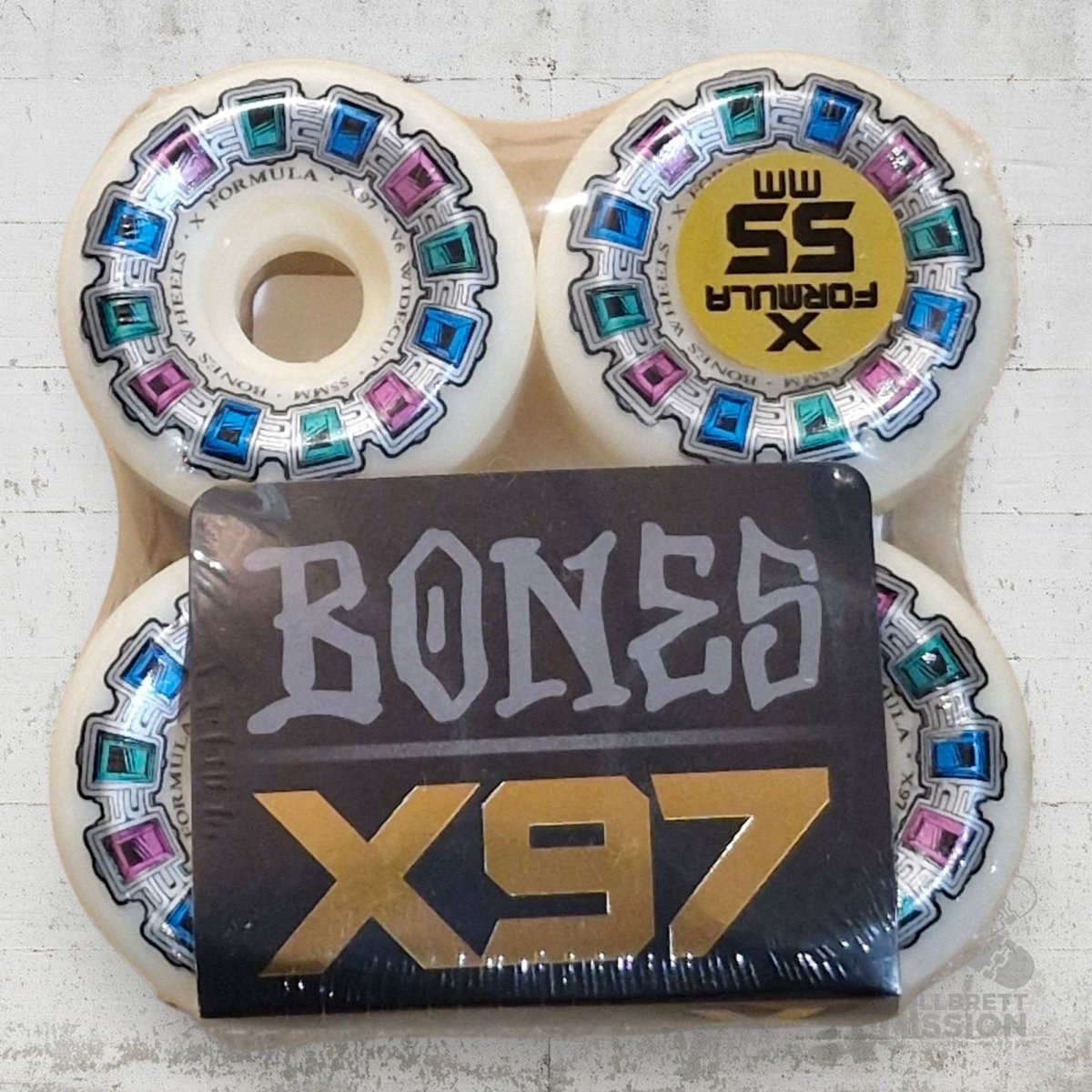 Bones X - Formula 97A 55mm Dial Of Destiny V6 Wide Cut Wheels - Skateboard - Rollen - Rollbrett Mission