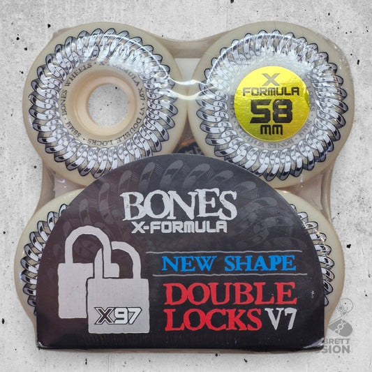 Bones X - Formula 97A 58mm Double Lock V7 Shape Wheels - Skateboard - Rollen - Rollbrett Mission
