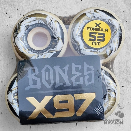 Bones X - Formula 97A Gravette Salmon Illa V6 Widecut Wheels - Skateboard - Rollen - Rollbrett Mission