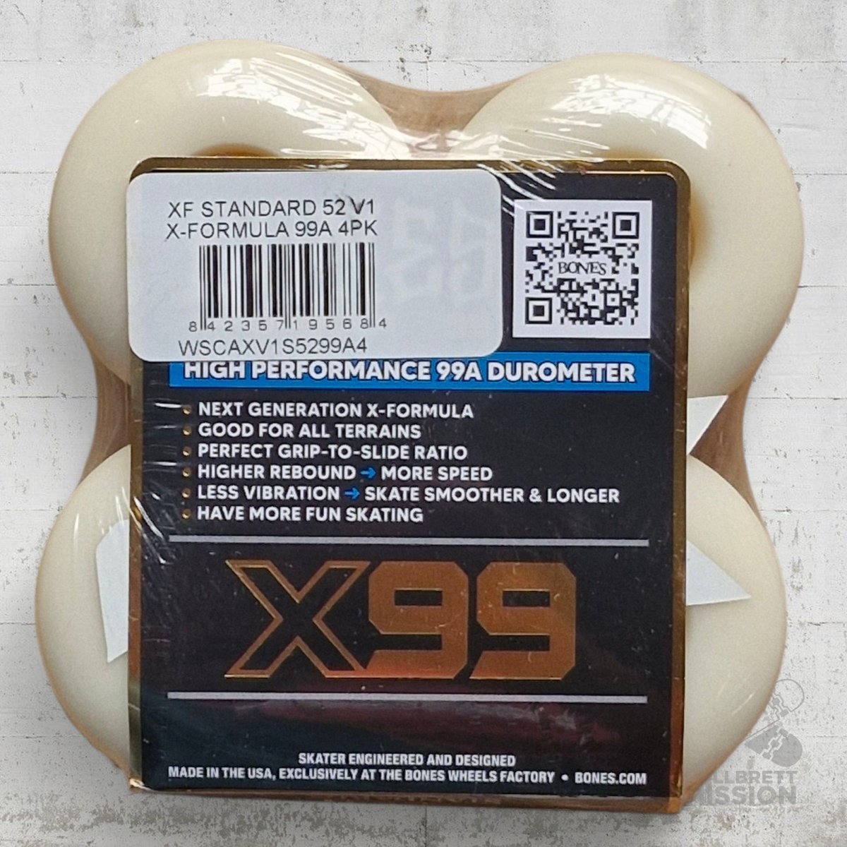 Bones X - Formula 99A 52mm V1 Standard Wheels - Skateboard - Rollen - Rollbrett Mission