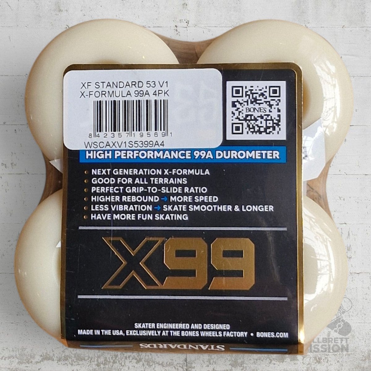 Bones X - Formula 99A 53mm V1 Standard Wheels - Skateboard - Rollen - Rollbrett Mission