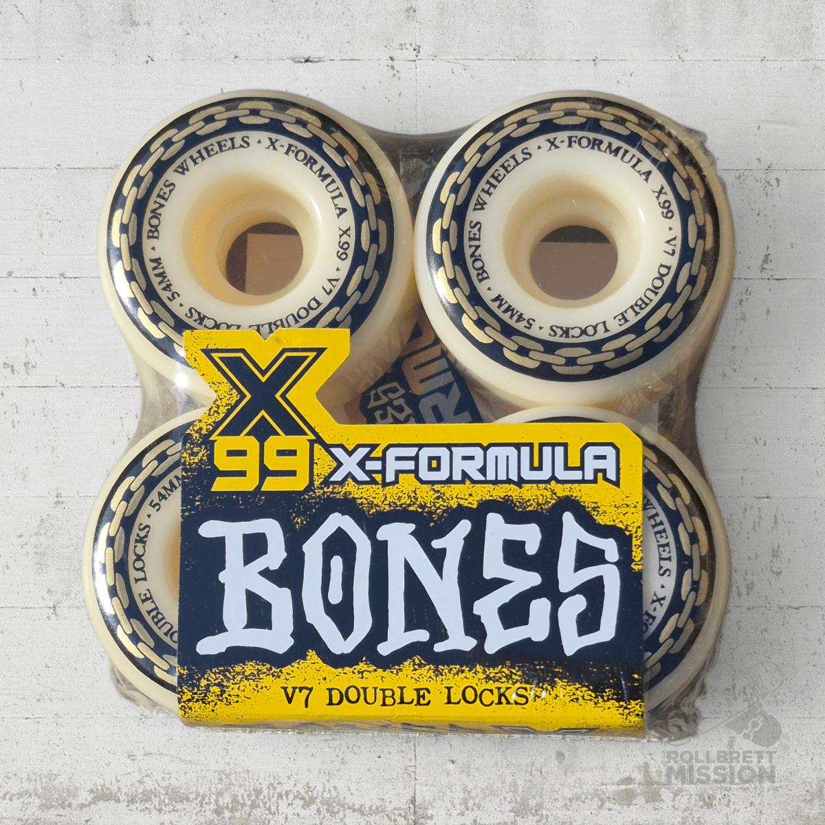 Bones X - Formula 99A 54mm Double Lock V7 Shape Annuals Wheels - Skateboard - Rollen - Rollbrett Mission