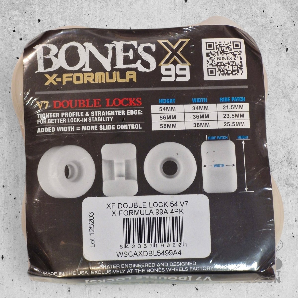 Bones X - Formula 99A 54mm Double Lock V7 Shape Wheels - Skateboard - Rollen - Rollbrett Mission