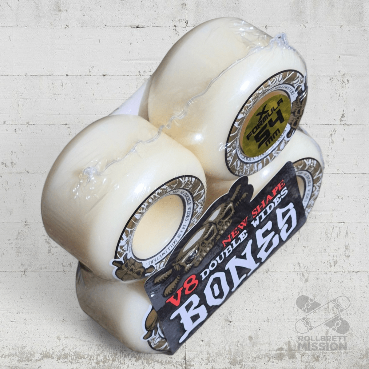 Bones X - Formula 99A 54mm Double Wides V8 Shape Wheels - Skateboard - Rollen - Rollbrett Mission
