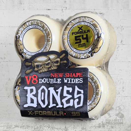 Bones X - Formula 99A 54mm Double Wides V8 Shape Wheels - Skateboard - Rollen - Rollbrett Mission