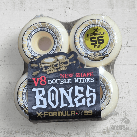 Bones X - Formula 99A 56mm Double Wides V8 Shape Wheels - Skateboard - Rollen - Rollbrett Mission