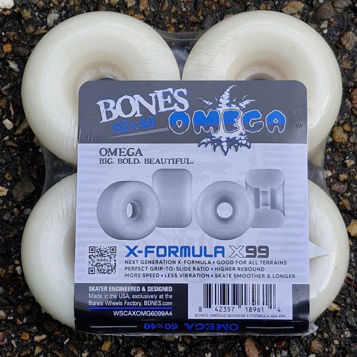 Bones X - Formula 99A 60mm Omega 60x40 Wheels - Skateboard - Rollen - Rollbrett Mission
