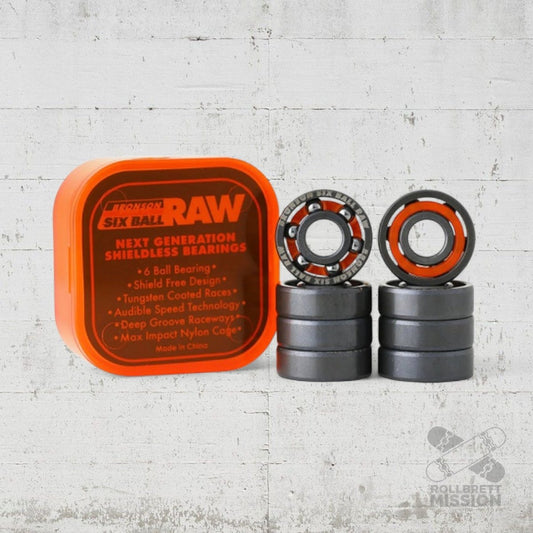 Bronson Speed Co. Six Ball RAW Bearings Kugellager - Skateboard - Kleinteile - Rollbrett Mission
