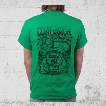 Confusion Magazine T-Shirt Backyard DIY green - Rollbrett Mission