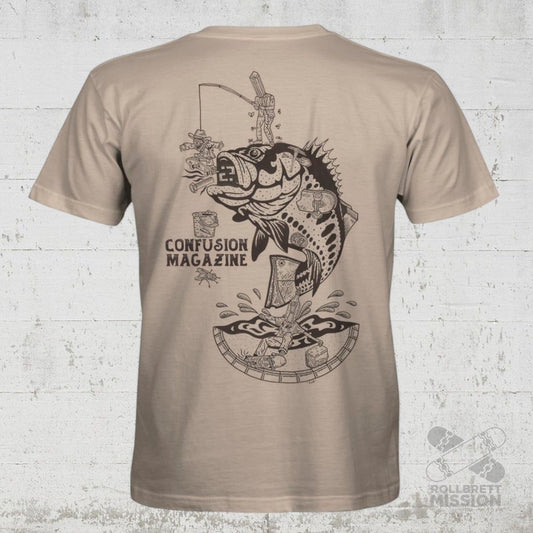 Confusion Magazine T-Shirt Bass Bite sand - Rollbrett Mission