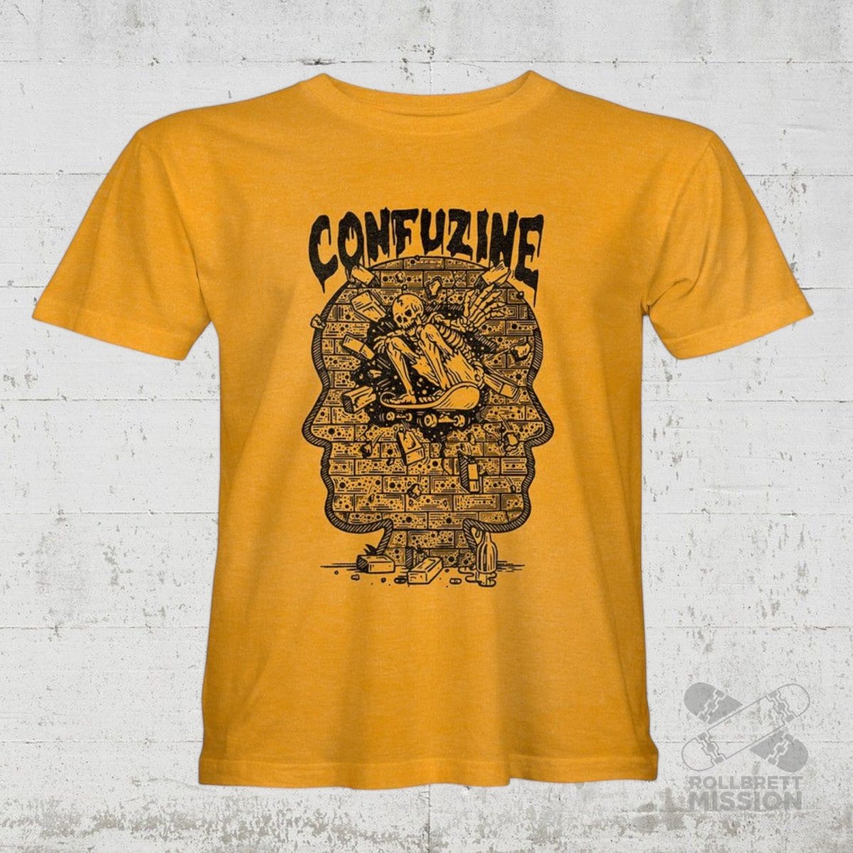 Confusion Magazine T-Shirt Breaking Boundaries gold - Rollbrett Mission