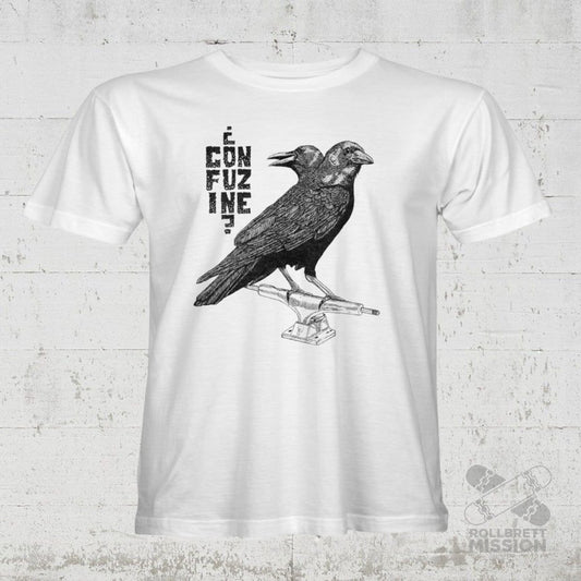 Confusion Magazine T-Shirt Two Headed Crow white - Rollbrett Mission