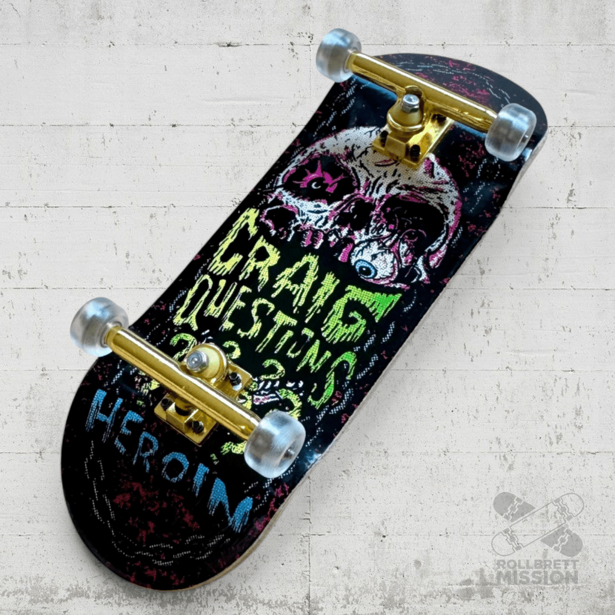 Custom Fingerboard Complete Pro Heroin Craig Questions 34mm - Fingerboard - Rollbrett Mission