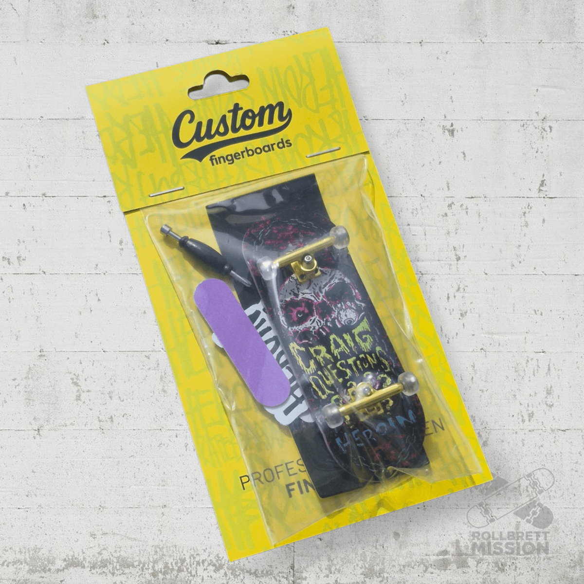 Custom Fingerboard Complete Pro Heroin Craig Questions 34mm - Fingerboard - Rollbrett Mission