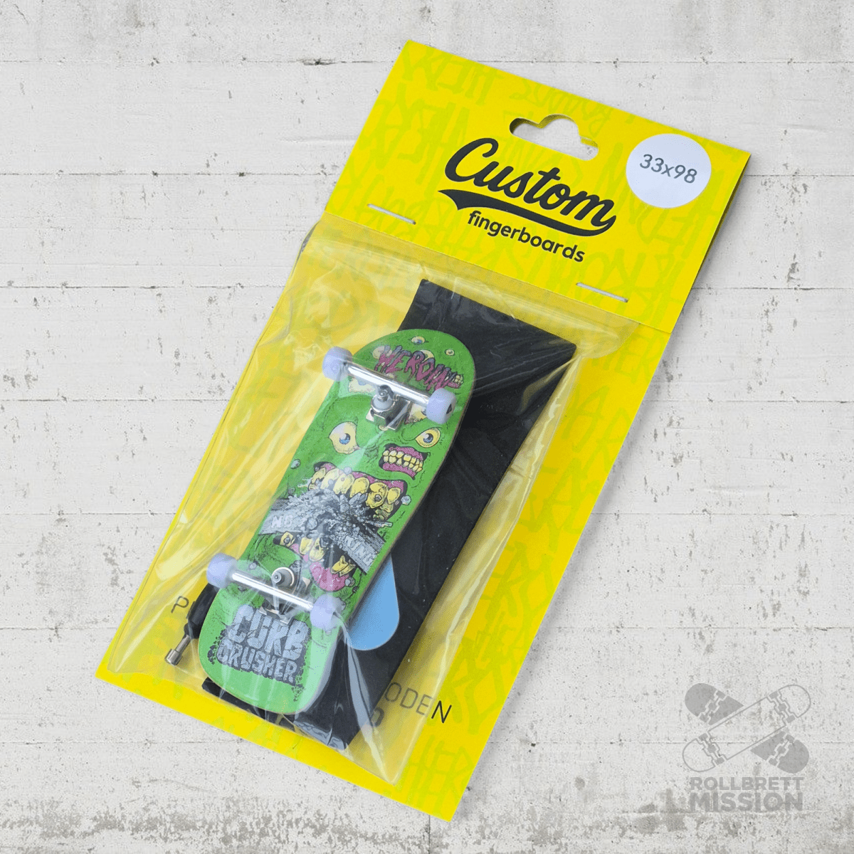 Custom Fingerboard Complete Pro Heroin Curb Crusher Chomp - Fingerboard - Rollbrett Mission