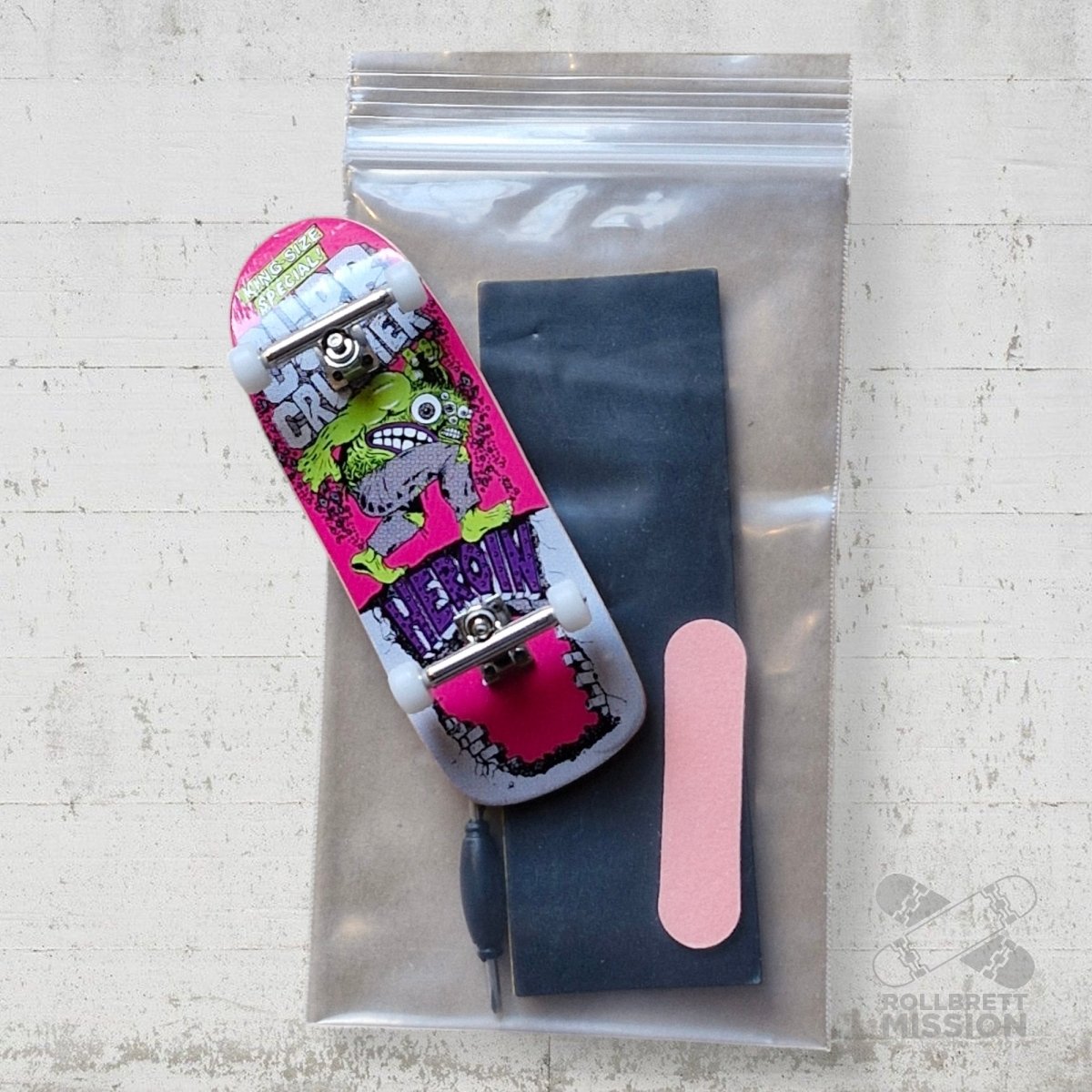 Custom Fingerboard Complete Pro Heroin Curb Crusher - Fingerboard - Rollbrett Mission