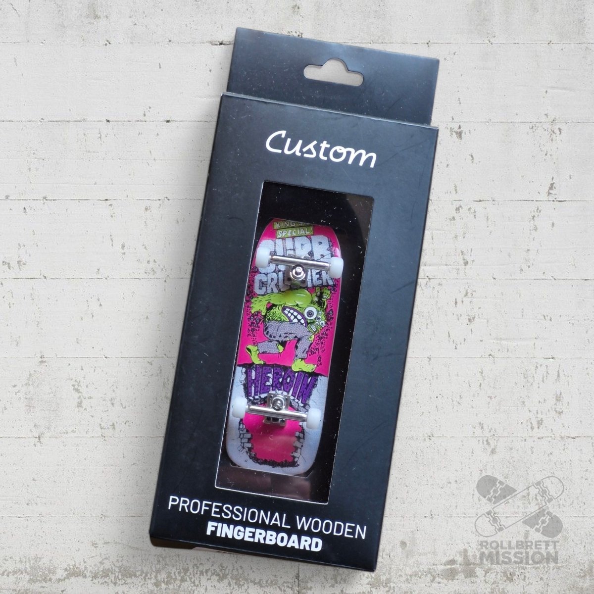 Custom Fingerboard Complete Pro Heroin Curb Crusher - Fingerboard - Rollbrett Mission
