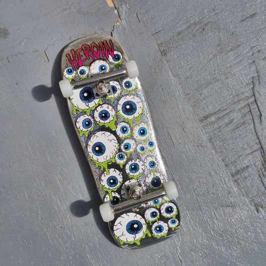 Custom Fingerboard Complete Pro Heroin Eyes silver foil - Fingerboard - Rollbrett Mission