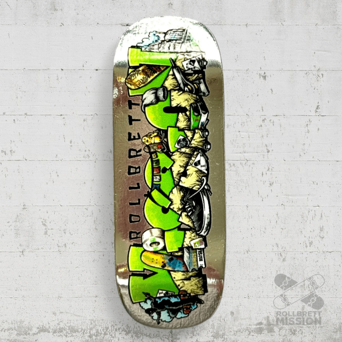 Custom x Rollbrett Mission Fingerboard Deck Shop Spirit 34mm Boxy Shape - Fingerboard - Rollbrett Mission
