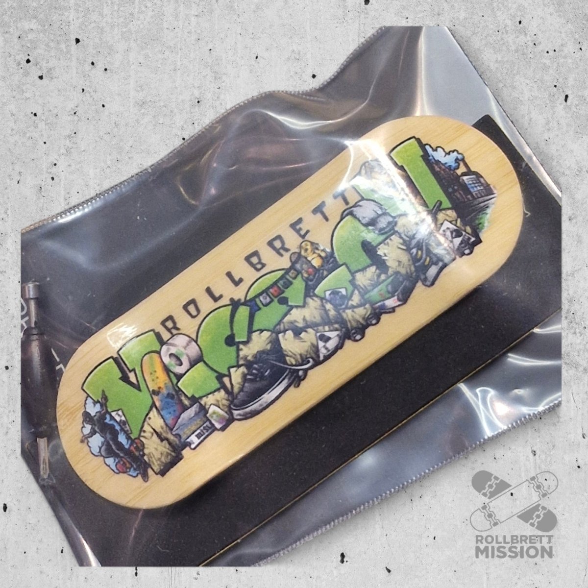 Custom x Rollbrett Mission Fingerboard Deck Shop Spirit 34mm - Fingerboard - Rollbrett Mission