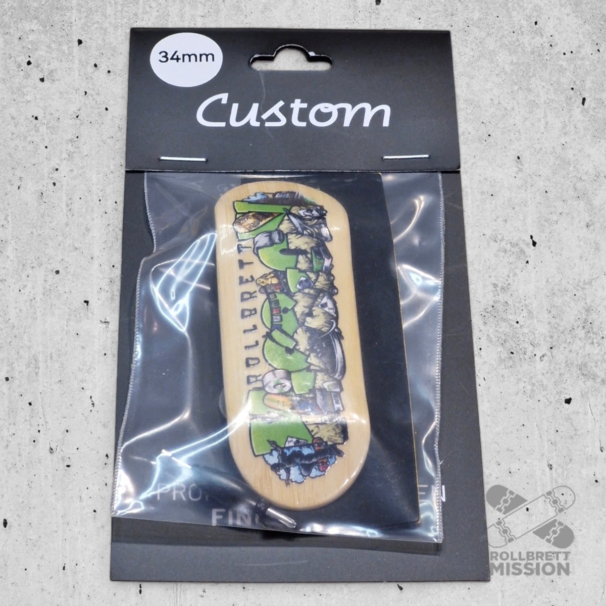 Custom x Rollbrett Mission Fingerboard Deck Shop Spirit 34mm - Fingerboard - Rollbrett Mission