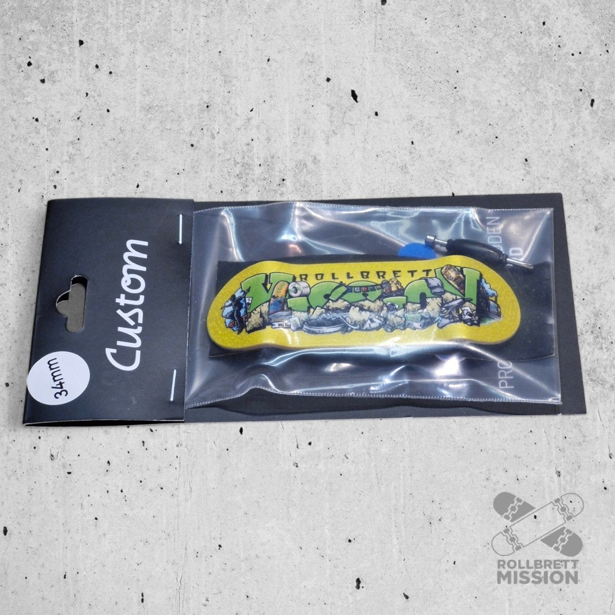 Custom x Rollbrett Mission Fingerboard Deck Shop Spirit 34mm - Fingerboard - Rollbrett Mission