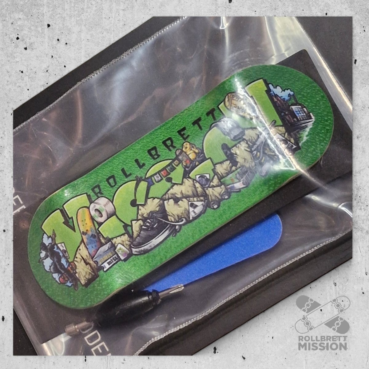 Custom x Rollbrett Mission Fingerboard Deck Shop Spirit 34mm - Fingerboard - Rollbrett Mission