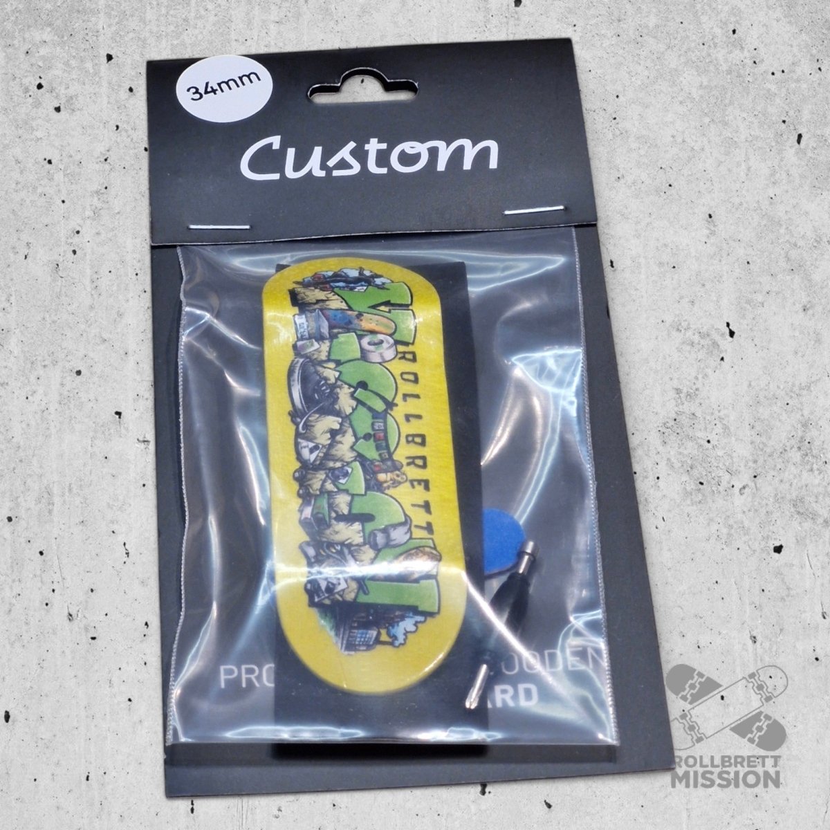 Custom x Rollbrett Mission Fingerboard Deck Shop Spirit 34mm - Fingerboard - Rollbrett Mission