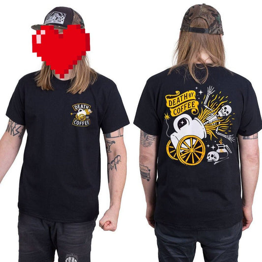 Death By Coffee "Coffee Cannon" T - Shirt Black - Rollbrett Mission