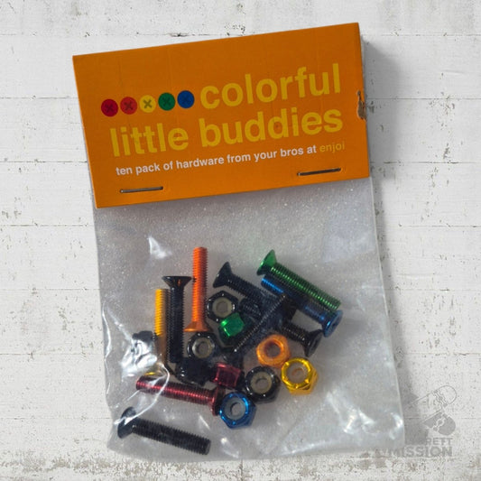 Enjoi Colorful Little Buddies 1" Kreuz Montageschrauben Bolts bunt - Rollbrett Mission