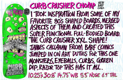 Heroin Skateboards Curb Crusher Chomp XXL 10.25 Deck - Skateboard - Decks - Rollbrett Mission