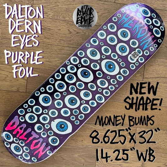 Heroin Skateboards Dalton Dern Eyes purple foil 8.625 Deck - Skateboard - Decks - Rollbrett Mission