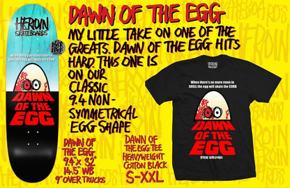 Heroin Skateboards Dawn Of The Egg 9.4 Deck - Skateboard - Decks - Rollbrett Mission