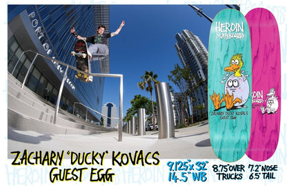 Heroin Skateboards Ducky Guest Egg 9.125 Deck - Skateboard-Decks - Rollbrett Mission