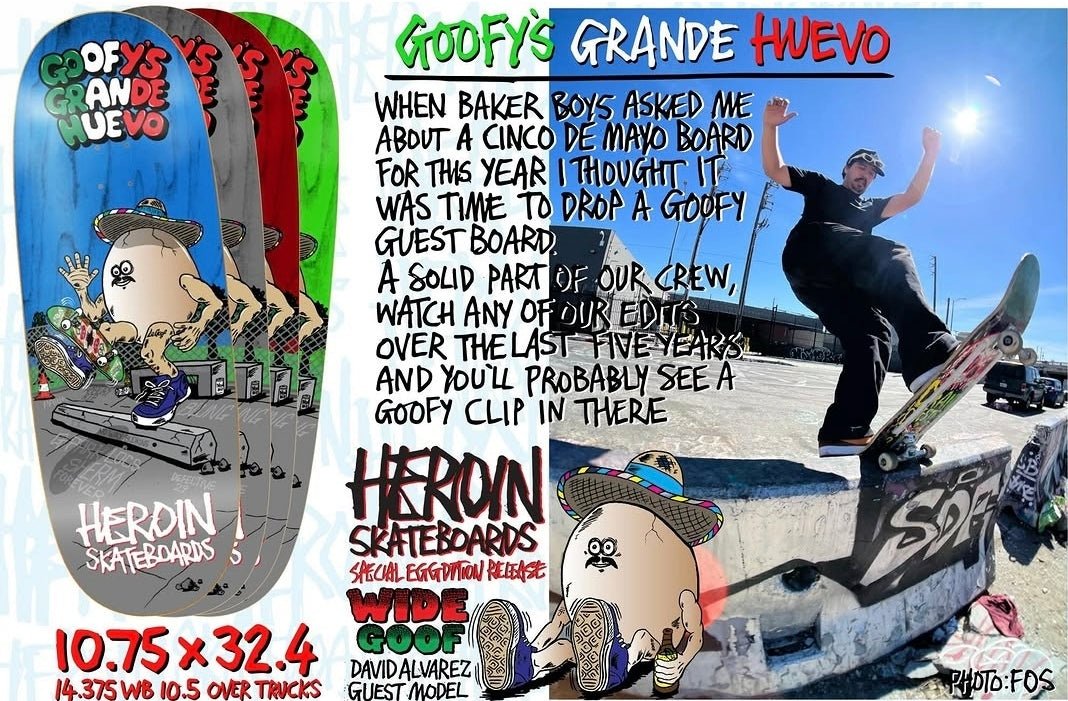 Heroin Skateboards Goofys Grande Huevo 10.75 Deck - Skateboard - Decks - Rollbrett Mission