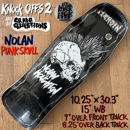 Heroin Skateboards Knock Offs 2 Nolan Punk Skull 10.25 Deck - Skateboard-Decks - Rollbrett Mission