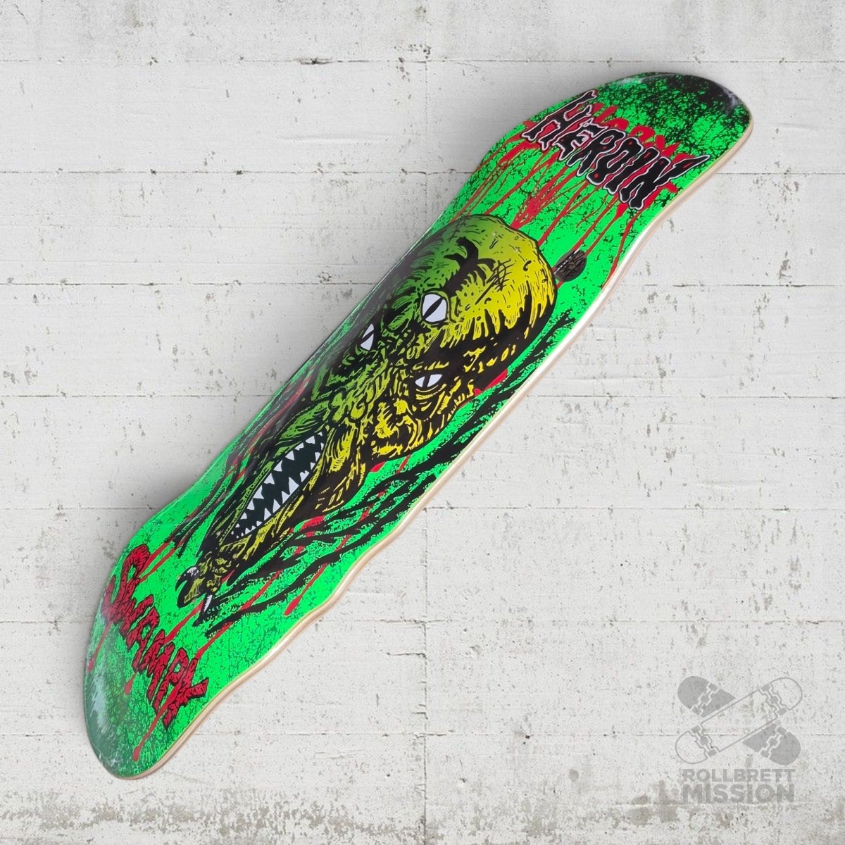 Heroin Skateboards Knock Offs 2 Swampy Slime Face 10.6 Dec - Skateboard-Decks - Rollbrett Mission