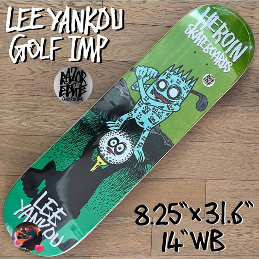 Heroin Skateboards Lee Yankou Golf Imp 8.25 Deck - Skateboard - Decks - Rollbrett Mission