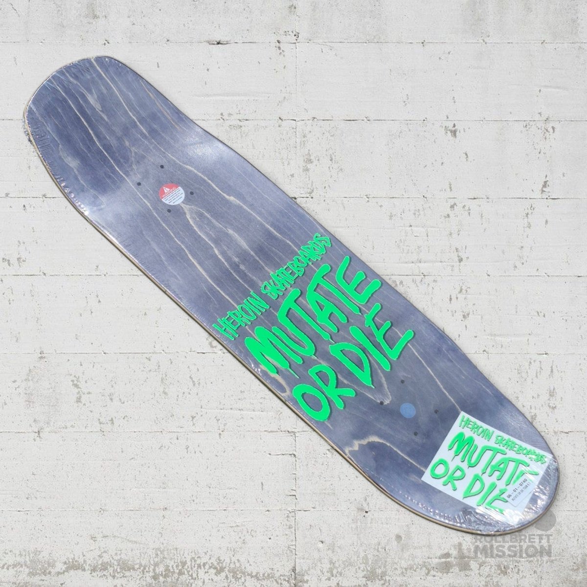 Heroin Skateboards Mutate Or Die Team 8.7 Deck - Skateboard - Decks - Rollbrett Mission
