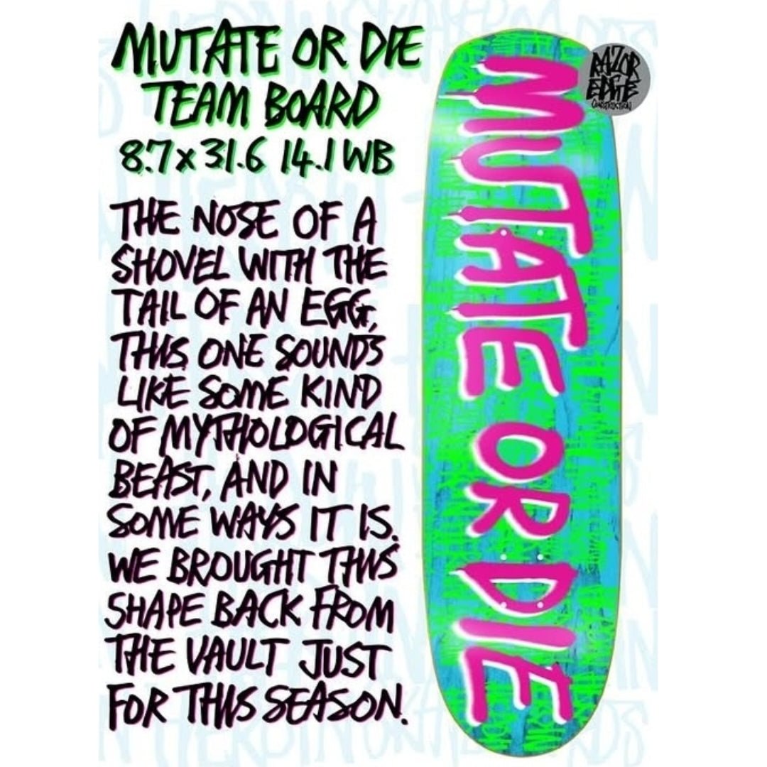 Heroin Skateboards Mutate Or Die Team 8.7 Deck - Skateboard - Decks - Rollbrett Mission
