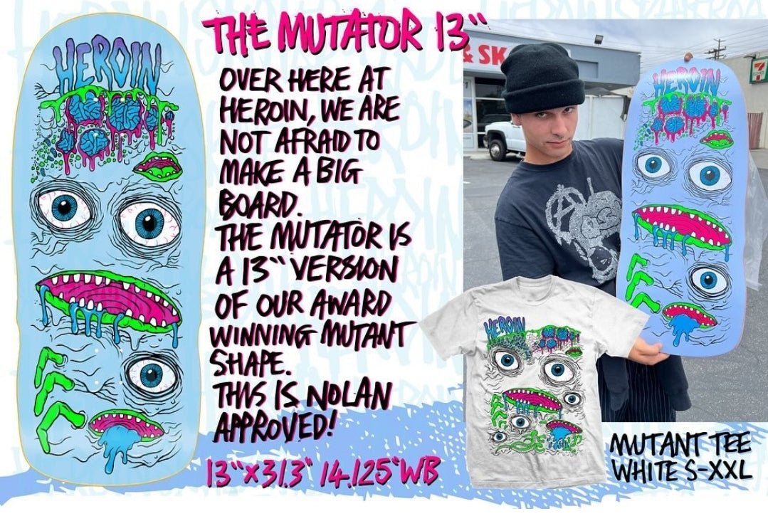 Heroin Skateboards Mutator 13.0" Deck - Skateboard - Decks - Rollbrett Mission