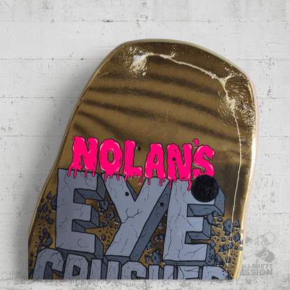 Heroin Skateboards Nolan Eye Crusher Gold Foil 10.0 Deck - Skateboard - Decks - Rollbrett Mission