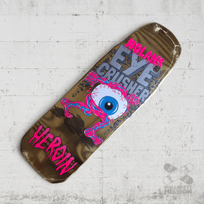 Heroin Skateboards Nolan Eye Crusher Gold Foil 10.0 Deck - Skateboard - Decks - Rollbrett Mission