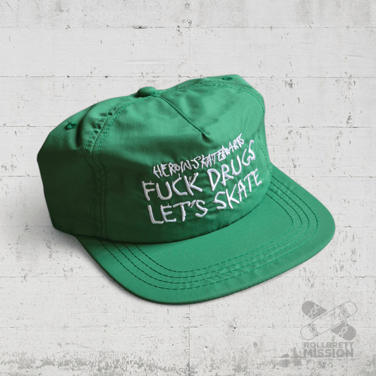 Heroin Skateboards Snapback Cap Fuck Drugs green - Kopfbekleidung & - tücher - Rollbrett Mission